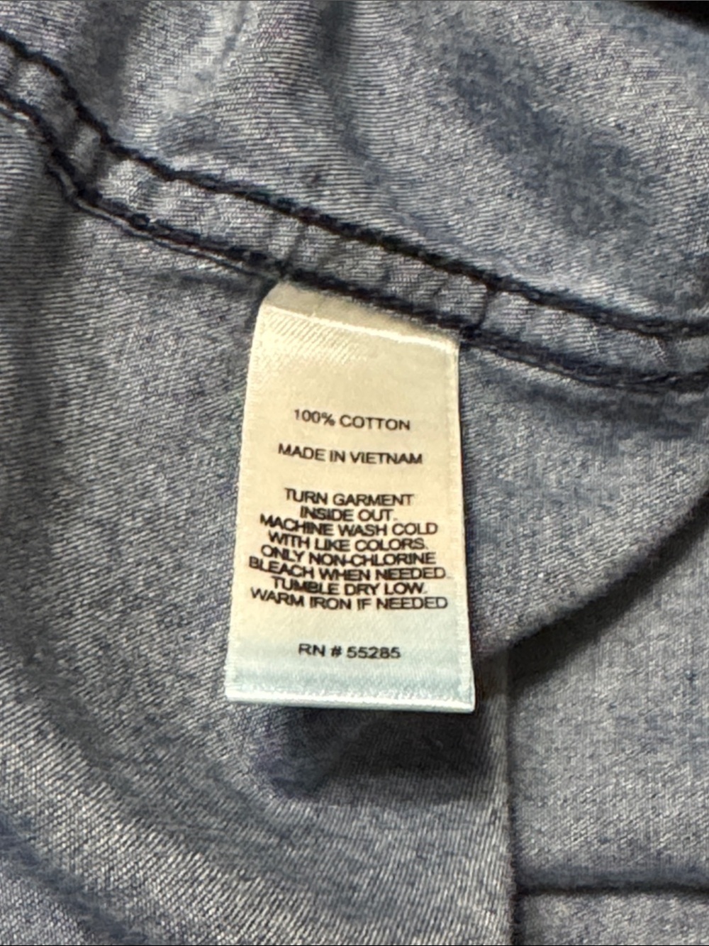 Express Men's Casual Button-Down Shirt - Dark Blue Denim - Picture 6 of 6